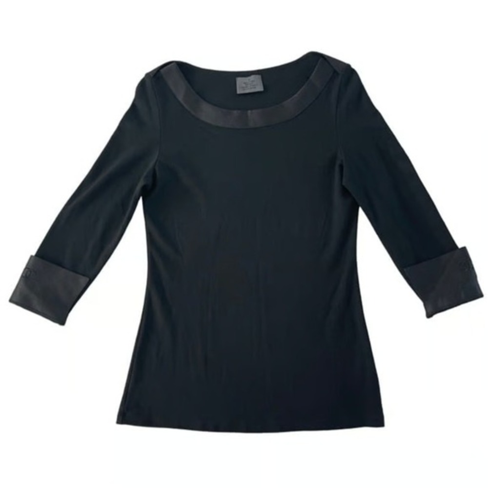 Chanel Women's XS Vintage Black Quilted Cuff Top Detail Classic Elegant Designer